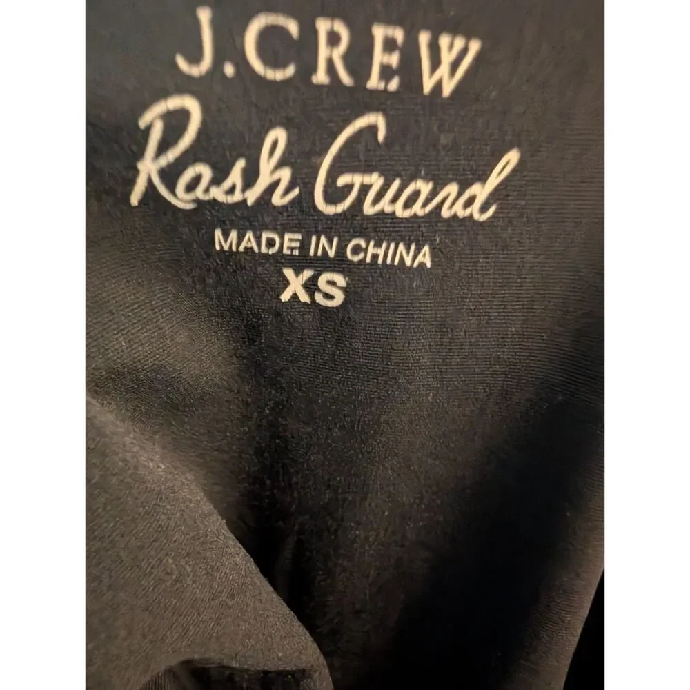 J.Crew Black Half Zip Rash Guard XS Long Sleeve Swim Top Coastal Sporty Resort